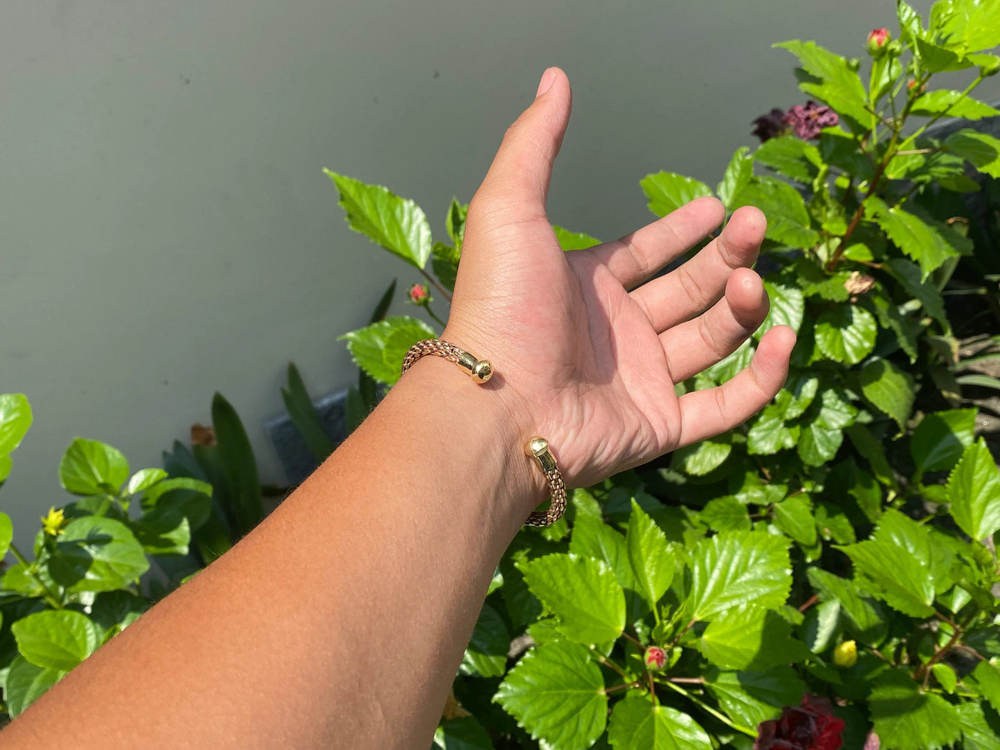 Copper and Brass twisted Bracelet with brass cap, Unique Bracelet, Handmade Bracelet, Gift ideas , Bracelet for daily use, Hammered bangle.