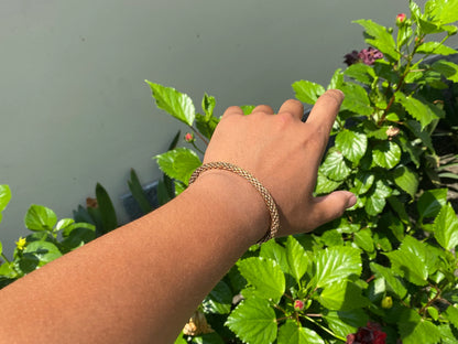 Copper and Brass twisted Bracelet with brass cap, Unique Bracelet, Handmade Bracelet, Gift ideas , Bracelet for daily use, Hammered bangle.