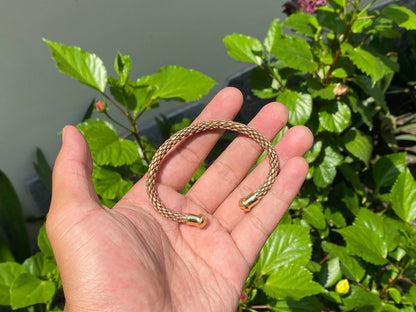 Copper and Brass twisted Bracelet with brass cap, Unique Bracelet, Handmade Bracelet, Gift ideas , Bracelet for daily use, Hammered bangle.
