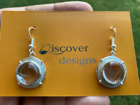 Crystal Earrings, Silver Overlay, Birthstone Earrings, Birthday Gift for Girlfriend, Handmade Dangle Earrings, Gemstone Earrings, Gift Items