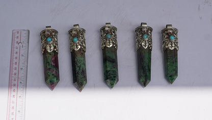 Daily Wear African Ruby Zoisite Pendant: Handcrafted and Durable,  Natural Gemstone Pendant, Aesthetic Pointed pendant, Perfect gift ideas.