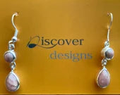 Dainty Rhodochrosite Earrings Silver Overlay, Wedding Earrings, Long Dangle Gemstone Earrings, Birthday Gift for Mom Sister Girlfriend, Boho