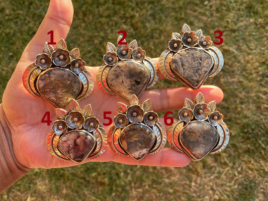 Dendritic Jasper Tibetan Silver Pendant, Rare and Unusual Jewelry, Striking and Exotic Natural Stone Pendant, Stylishly Simple Modern