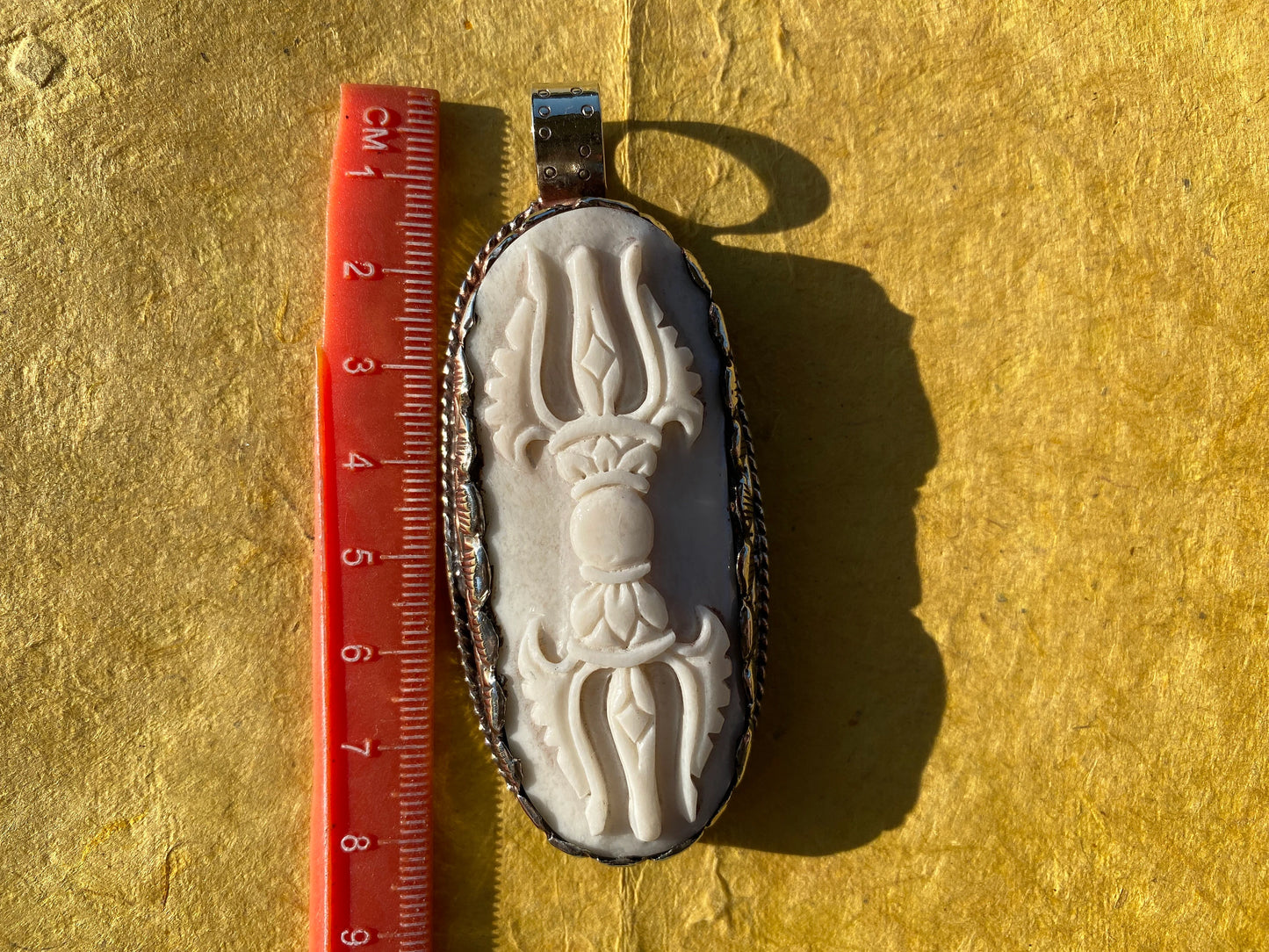 Dorje Buffalo Bone Amulets, Tibetan Silver Pendants, Men or Women Jewelry, Tribal Jewelry, Protector Amulet, Buddhist Jewelry, Vajra Pendant
