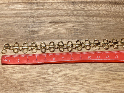 Double Ring Link, High Quality Shiny 18k Gold Overlay Loop Chain By the Foot, Open Link Chain, Gold Plated Chain, Chunky Chain, Anti Tarnish