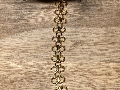 Double Ring Link, High Quality Shiny 18k Gold Overlay Loop Chain By the Foot, Open Link Chain, Gold Plated Chain, Chunky Chain, Anti Tarnish