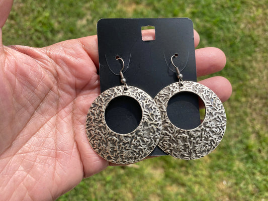 Egyptian Design Earrings, Matte Silver Plated Dangle Earrings, Ancient Gypsy Earring, Tribal Ethnic Earrings, Bridesmaid, Bridal Earrings