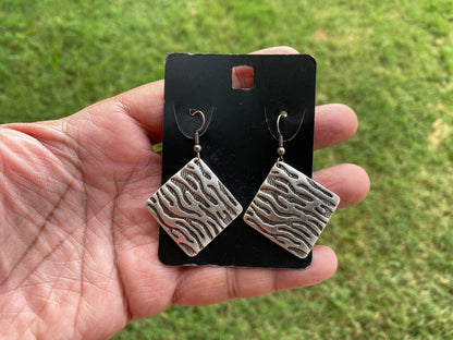 Egyptian Design Earrings, Matte Silver Plated Dangle Earrings, Ancient Gypsy Earring, Tribal Ethnic Earrings, Bridesmaid, Bridal Earrings
