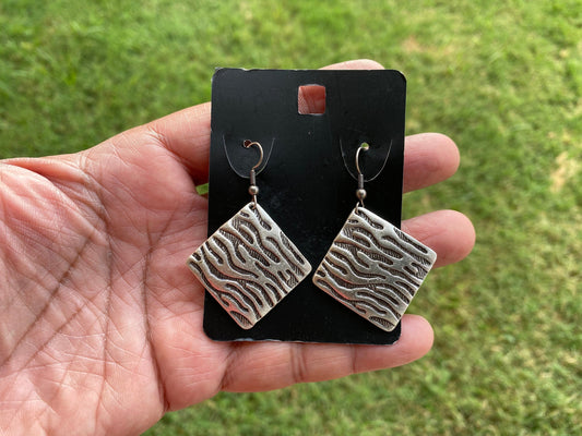 Egyptian Design Earrings, Matte Silver Plated Dangle Earrings, Ancient Gypsy Earring, Tribal Ethnic Earrings, Bridesmaid, Bridal Earrings