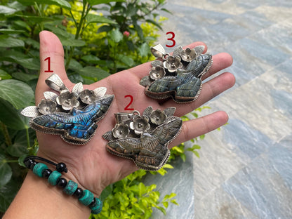 Elegant Eagle-Shaped Labradorite Pendant for Daily Wear, Handmade Pendants, Hammered pendants, Antique pendants, Unisex Pendant.