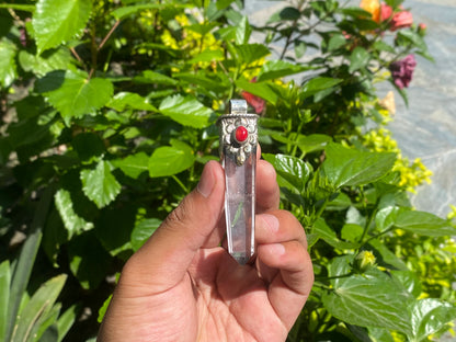 Elegant Handmade Crystal Pendant: Perfect for Daily Wear, Handmade pendant, Hammered Pendant, Antique pendant.