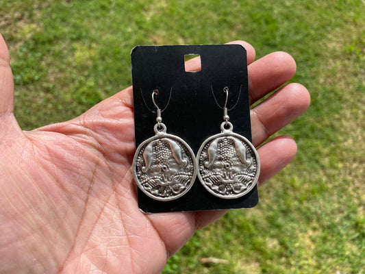 Elegant Matte Silver Plated Lead & Nickel Free Turkish Design Earrings, Dangle Earrings, Arabic Earring, Ancient Gypsy Earring, Light Weight