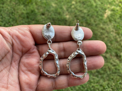 Elegant Matte Silver Plated Lead & Nickel Free Turkish Design Earrings, Dangle Earrings, Boho Earring, Ancient Gypsy Earring, Light Weight