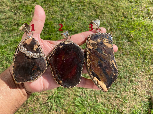 Large Raw Amber Tibetan Silver Pendant, Fossilized Amber Jewelry, Ancient Style Amber Pendant, Earthy Bohemian Jewelry, Jewelry Gift Idea