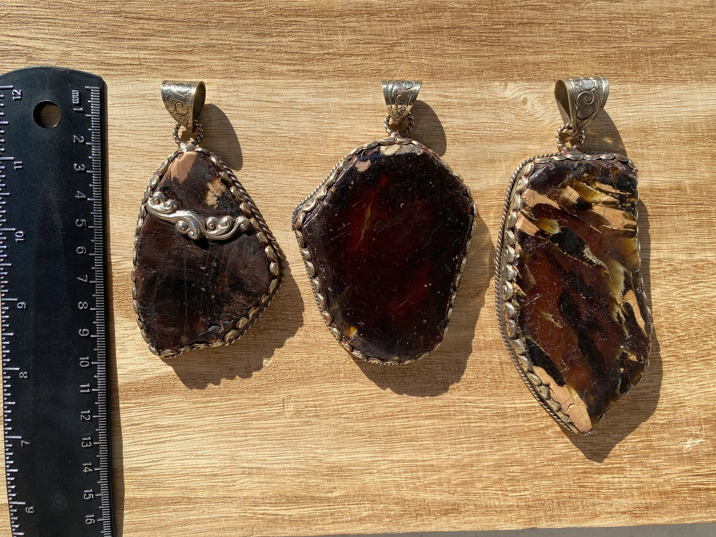 Large Raw Amber Tibetan Silver Pendant, Fossilized Amber Jewelry, Ancient Style Amber Pendant, Earthy Bohemian Jewelry, Jewelry Gift Idea