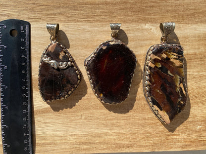 Large Raw Amber Tibetan Silver Pendant, Fossilized Amber Jewelry, Ancient Style Amber Pendant, Earthy Bohemian Jewelry, Jewelry Gift Idea