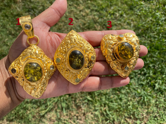 Fossilized Amber Pendant, Brushed Gold Overlay, Healing Amber, Amber Jewelry, Rough Amber, Baltic Amber, Metaphysical Stone, Organic Jewelry