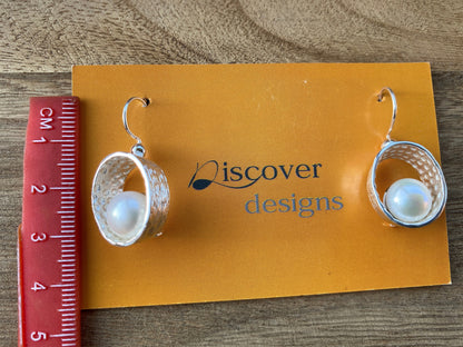Freshwater Pearl Earrings Silver Overlay, Birthstone, Birthday Gift for Girlfriend, Handmade Dangle Earrings, Gemstone Earrings, Bridesmaid