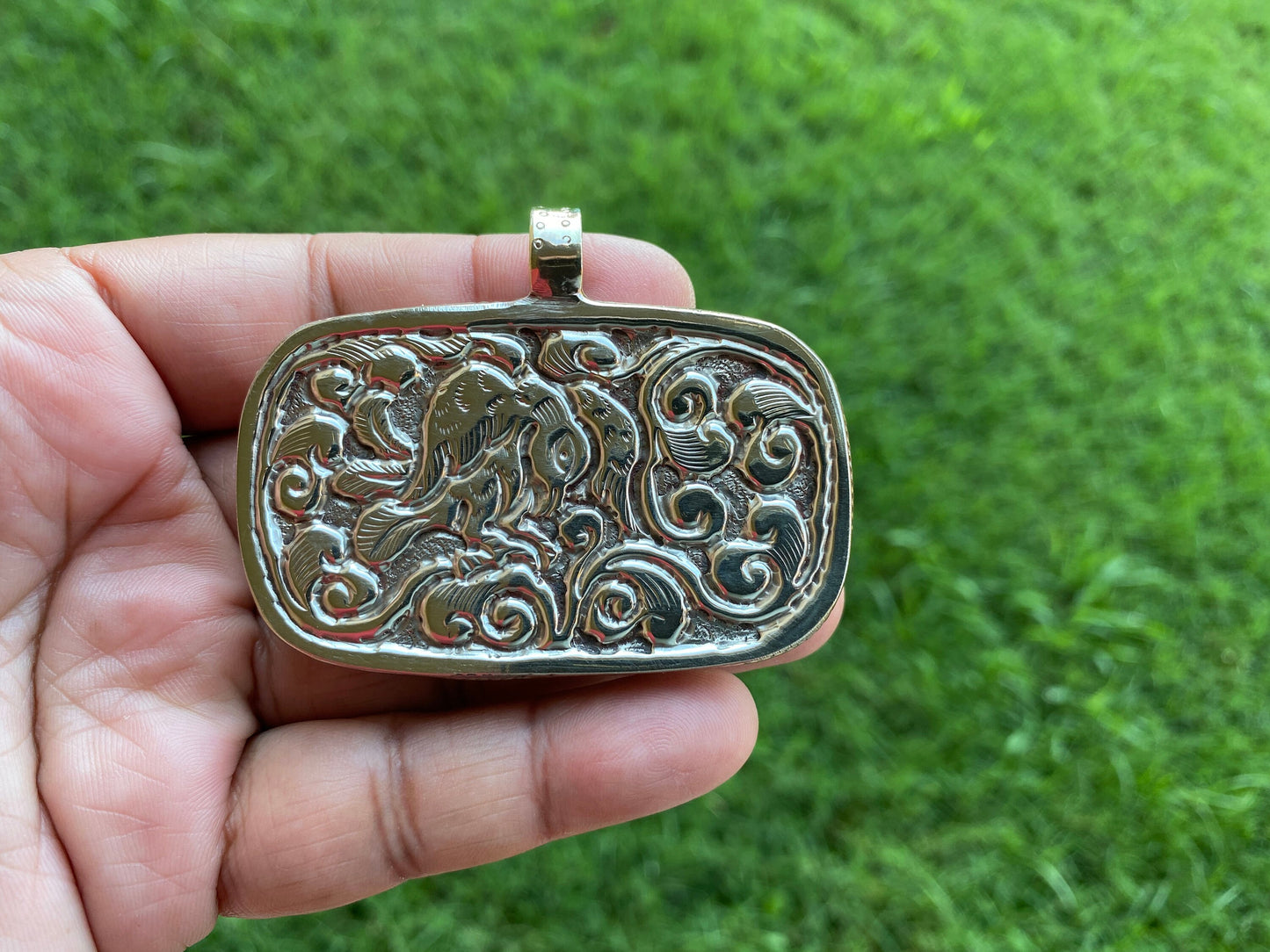 Gay Pride Bone Pendant, Made with Tibetan Silver, LGBT Pendant for Necklace, LGBT Pride Present, Support for Gay Community, LGBTQ Gifts