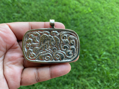 Gay Pride Bone Pendant, Made with Tibetan Silver, LGBT Pendant for Necklace, LGBT Pride Present, Support for Gay Community, LGBTQ Gifts