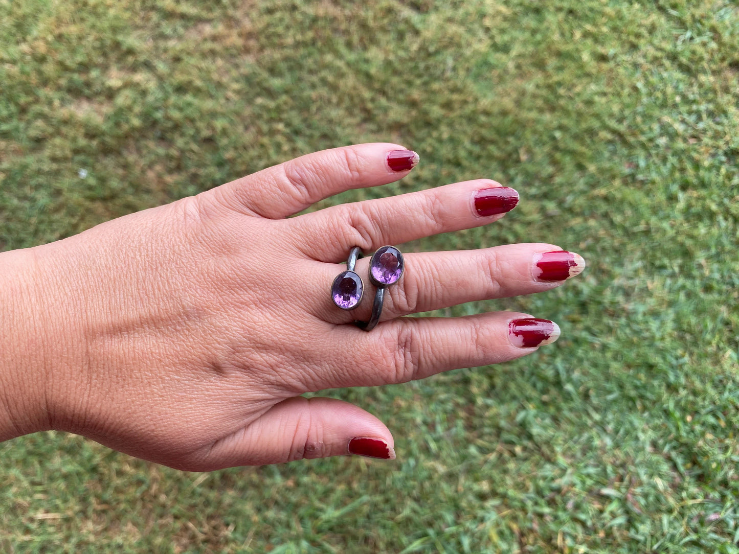Gemstone Adjustable Ring, Antique Silver Looks, Oxidize Silver Overlay Jewelry, Stacking Rings, Simple Ring, Ring For Women, Open Ring