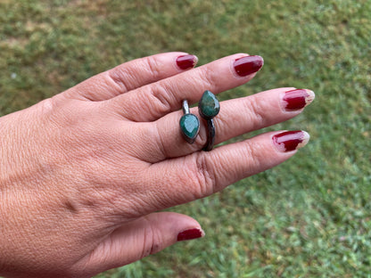 Gemstone Adjustable Ring, Antique Silver Looks, Oxidize Silver Overlay Jewelry, Stacking Rings, Simple Ring, Ring For Women, Open Ring