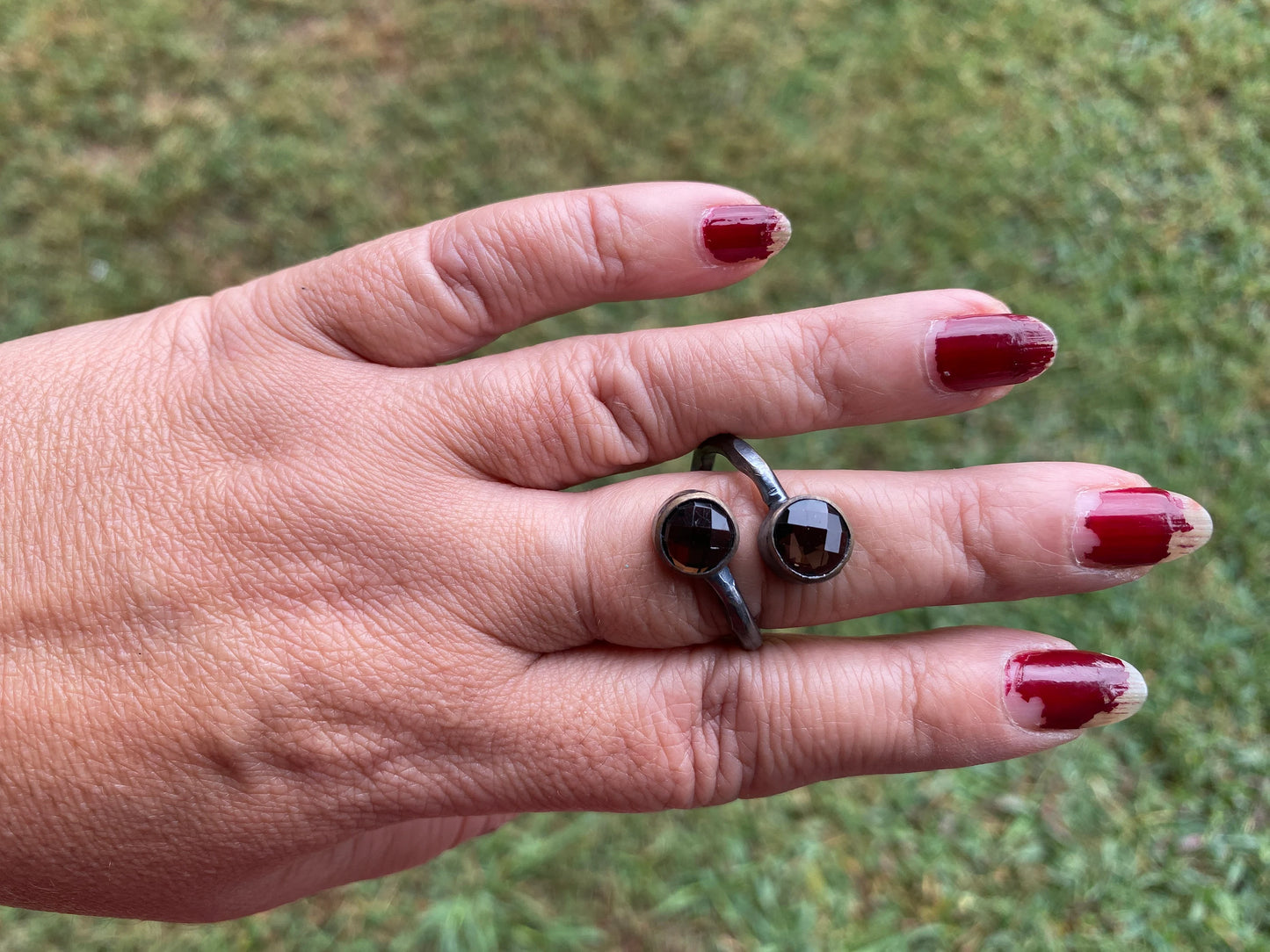 Gemstone Adjustable Ring, Antique Silver Looks, Oxidize Silver Overlay Jewelry, Stacking Rings, Simple Ring, Ring For Women, Open Ring