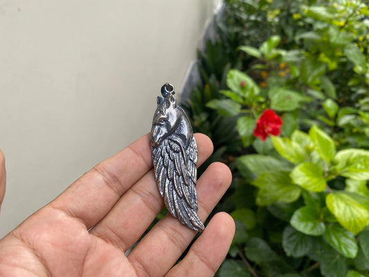 Hand Carved Silver Overlay Horse Pendant, Graceful, Winged Horse, Hammered Jewelry, Brass Pendant, Unisex Jewelry, Daily Wear.