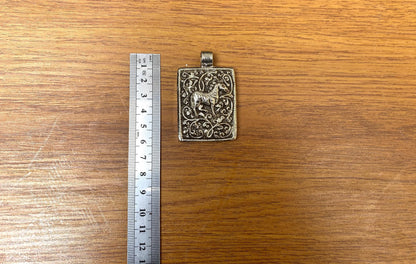 Hand carved Horse Tibetan Silver Pendant | Pendant for Men & Women, Wildlife Jewelry, Unique Animal Carving Pendant, Animal Lover's Jewelry