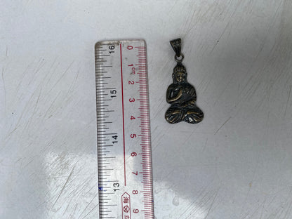 Handcrafted Silver Overlay Buddha Pendant, Sacred Buddhist Symbol, Peaceful and Tranquil Pendant, Pendant for Positivity, Healing Pendant