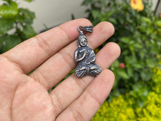 Handcrafted Silver Overlay Buddha Pendant, Sacred Buddhist Symbol, Peaceful and Tranquil Pendant, Pendant for Positivity, Healing Pendant