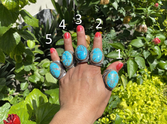 Handmade Bohemian Two Tone Natural Turquoise Ring with Butterfly Design in Silver Overlay Brass, Natural Gemstone Hammered Ring,Perfect Gift