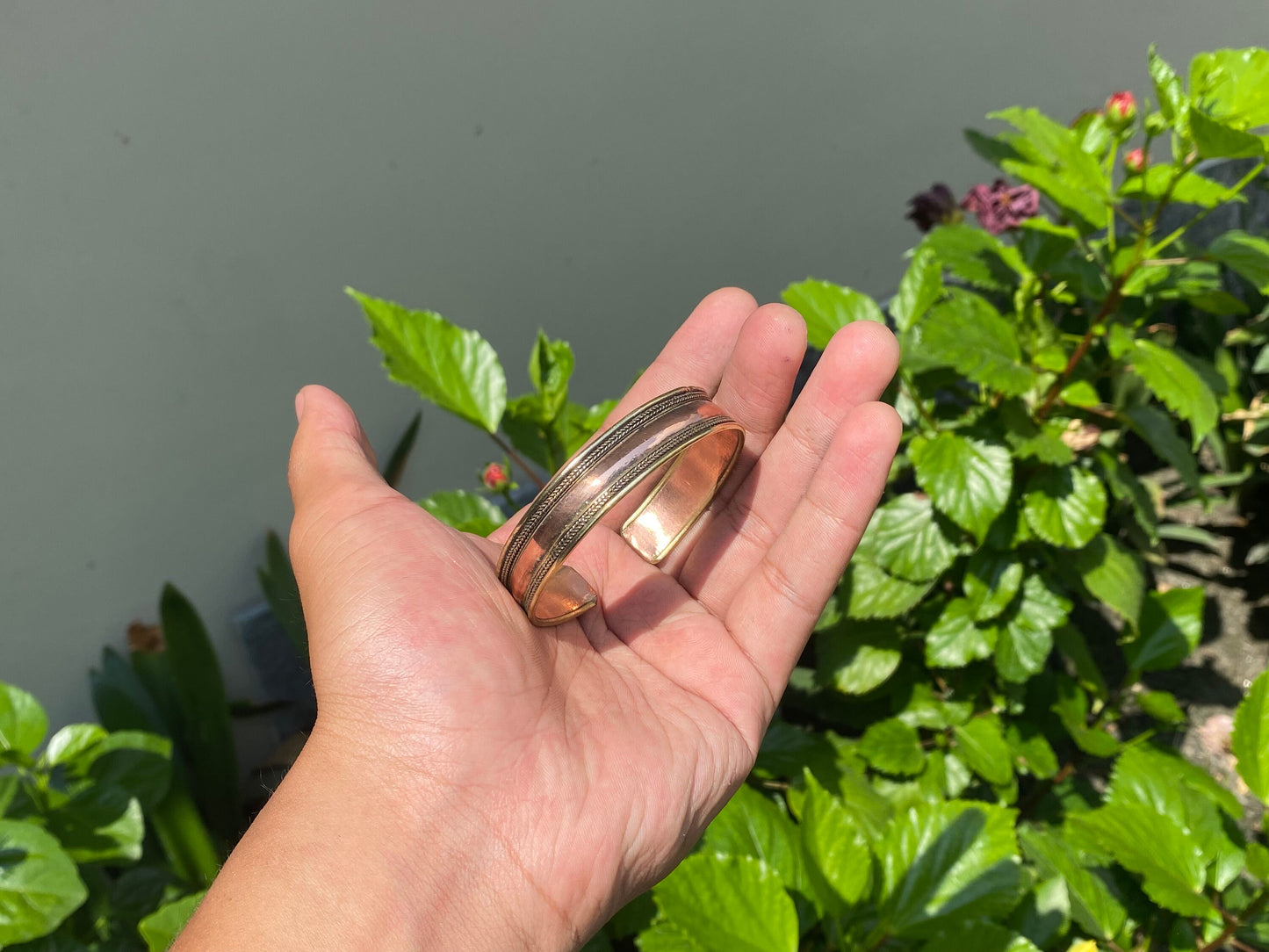Handmade Copper bracelet with brass wire on edge, Bracelet for daily wear, Healing bracelet, Unisex Bracelet , Antique designed Bracelet.