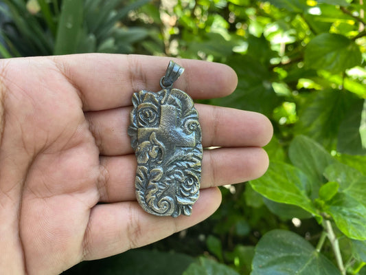 Handmade Floral Cross Silver Overlay Brass Pendant | Christian Jewelry, Catholic Jewelry, Pendant Necklace, Religious Pendant, Uni