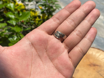 Handmade Tibetan Silver Ring adorned with Citrine and White Topaz.