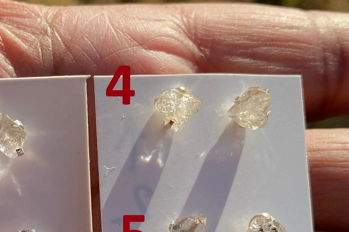Raw Herkimer Diamond Stud Earring, 92.5 Sterling Silver Ear Stud, Healing Crystal Earring, Natural Gemstone Jewelry, Christmas Gift for Wife