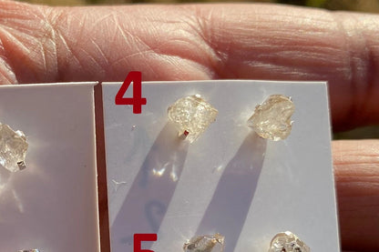 Raw Herkimer Diamond Stud Earring, 92.5 Sterling Silver Ear Stud, Healing Crystal Earring, Natural Gemstone Jewelry, Christmas Gift for Wife
