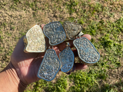 Raw Amethyst Druzy Natural Stone Tibetan Silver Pendant, Healing Pendant, Hill Tribe Women's Jewelry, Birthstone Pendant, Pendant Necklace