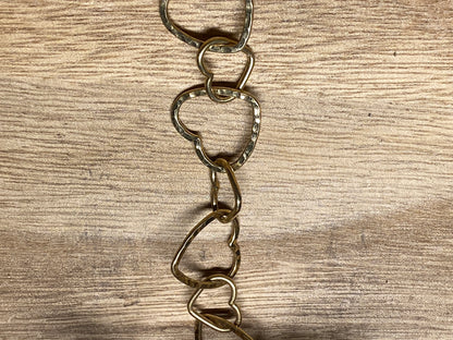 Heart Shape Link Chain, High Quality Shiny 18k Gold Overlay Chain By the Foot, Gold Plated Chain, Chunky Chain, Handmade Chain, Anti Tarnish