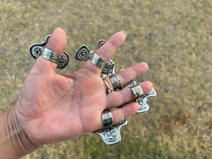 Adjustable Natural Turquoise Statement Ring, Tibetan Silver, Handmade Boho Tribal Style