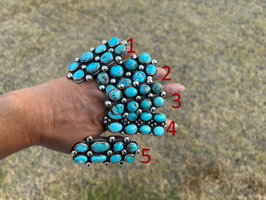Adjustable Natural Turquoise Statement Ring, Tibetan Silver, Handmade Boho Tribal Style