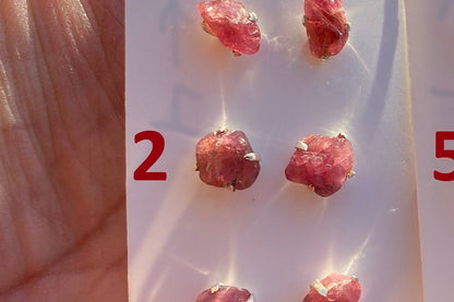 Raw Ruby Gemstone Studs Earring, Sterling Silver Earrings, July Birthstone, Rough Ruby, Healing Crystal Earring, Raw Ruby Earrings For Women