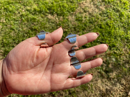 Big Adjustable Two Tone Ring, Labradorite Gemstone, Gold with Silver Overlay Ring, Statement Ring, Chunky Ring, Boho Rings, Wide Band Ring