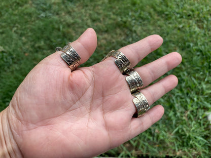 Large Adjustable Compressed Turquoise Tibetan Silver Ring, Cross, Hamsa, Bear or Marijuana's Leaf Carved Rings, Bohemian Jewelry