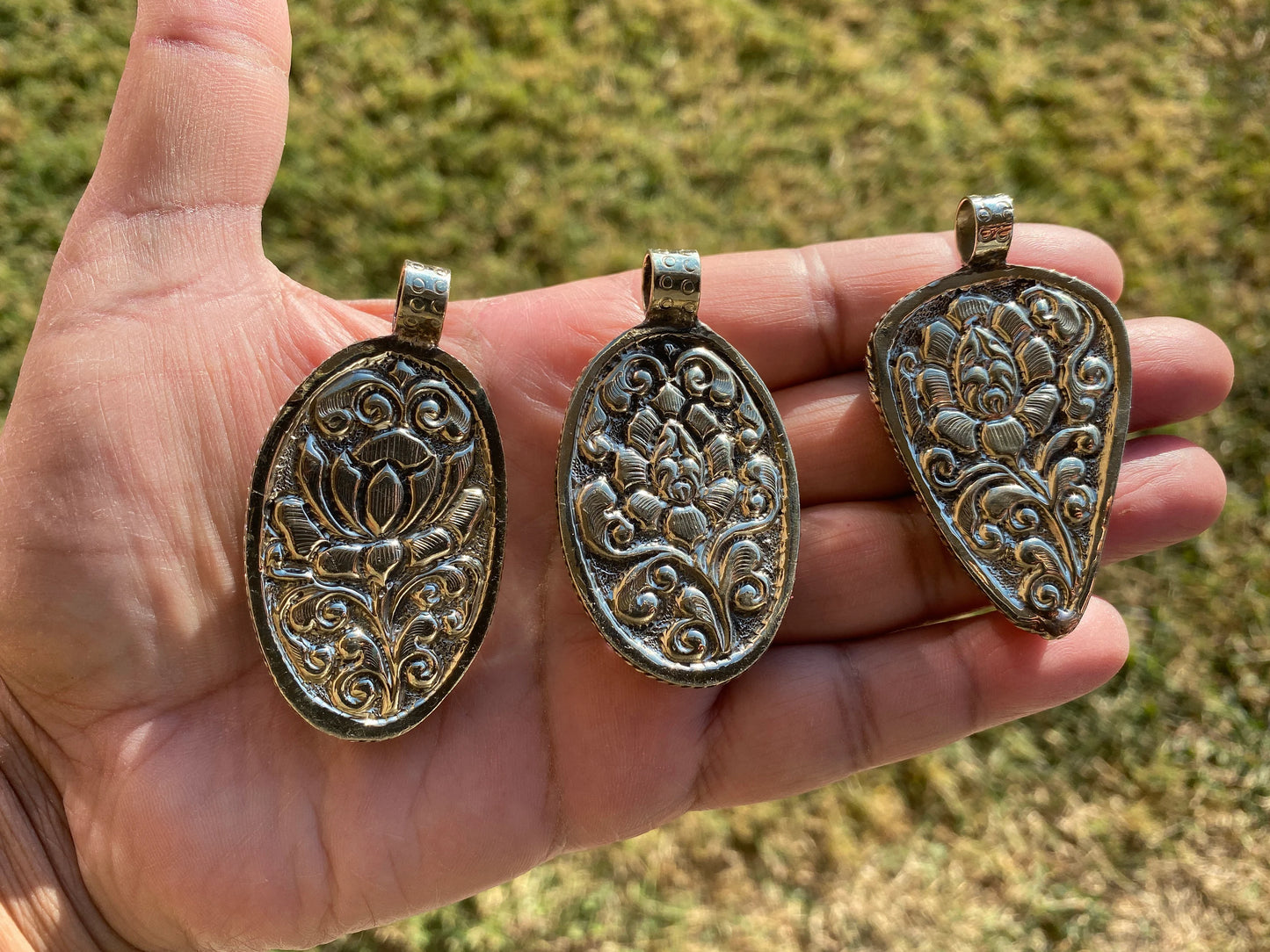 Large Dendritic Scenic Agate Natural Gemstone, Tibetan Silver Pendant, Handcrafted Jewelry, Natural Stone Jewelry, Pendant for Necklace