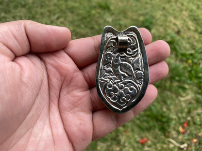 Large Dog Hand Carved Bone Tibetan Silver Pendant, Pet Lovers Jewelry, Best Cute Gift, Pet Memorial Jewelry, Christmas Gift for Pet Lover