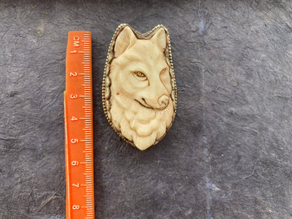Large Dog Hand Carved Bone Tibetan Silver Pendant, Pet Lovers Jewelry, Best Cute Gift, Pet Memorial Jewelry, Christmas Gift for Pet Lover