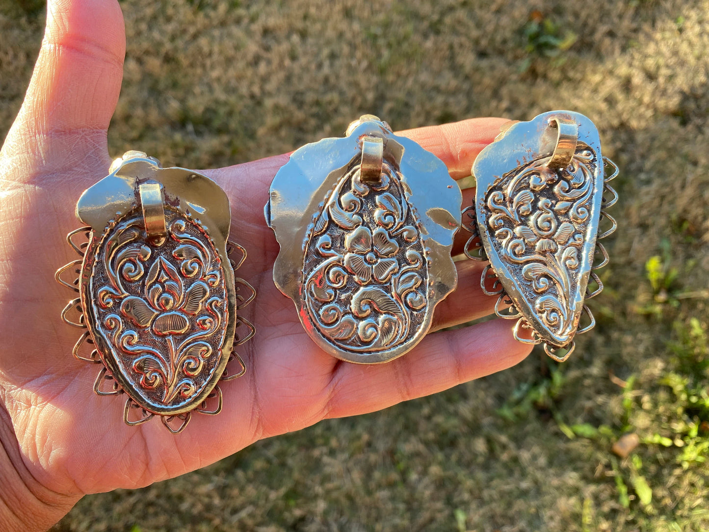 Large Natural Baltic Amber Tibetan Silver Pendant, Fossilized Pendant, Psychic Protection, Release Negative Energy, Genuine Amber Jewelry