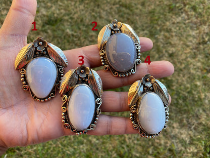 Large Peruvian Natural Opal Tibetan Silver Pendant, October Birthstone, Blue Opal Jewelry, Meditation Stone Jewellry, Healing Stone