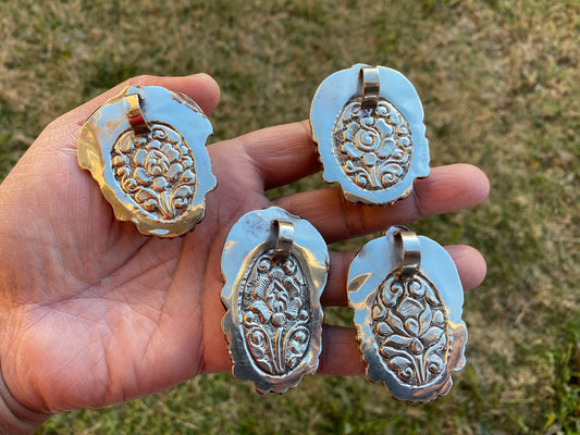 Large Peruvian Natural Opal Tibetan Silver Pendant, October Birthstone, Blue Opal Jewelry, Meditation Stone Jewellry, Healing Stone